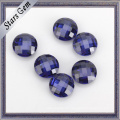Color azul AAA Grado 5mm Ronda doble Checker corte Cubic Zirconia para joyas de oro